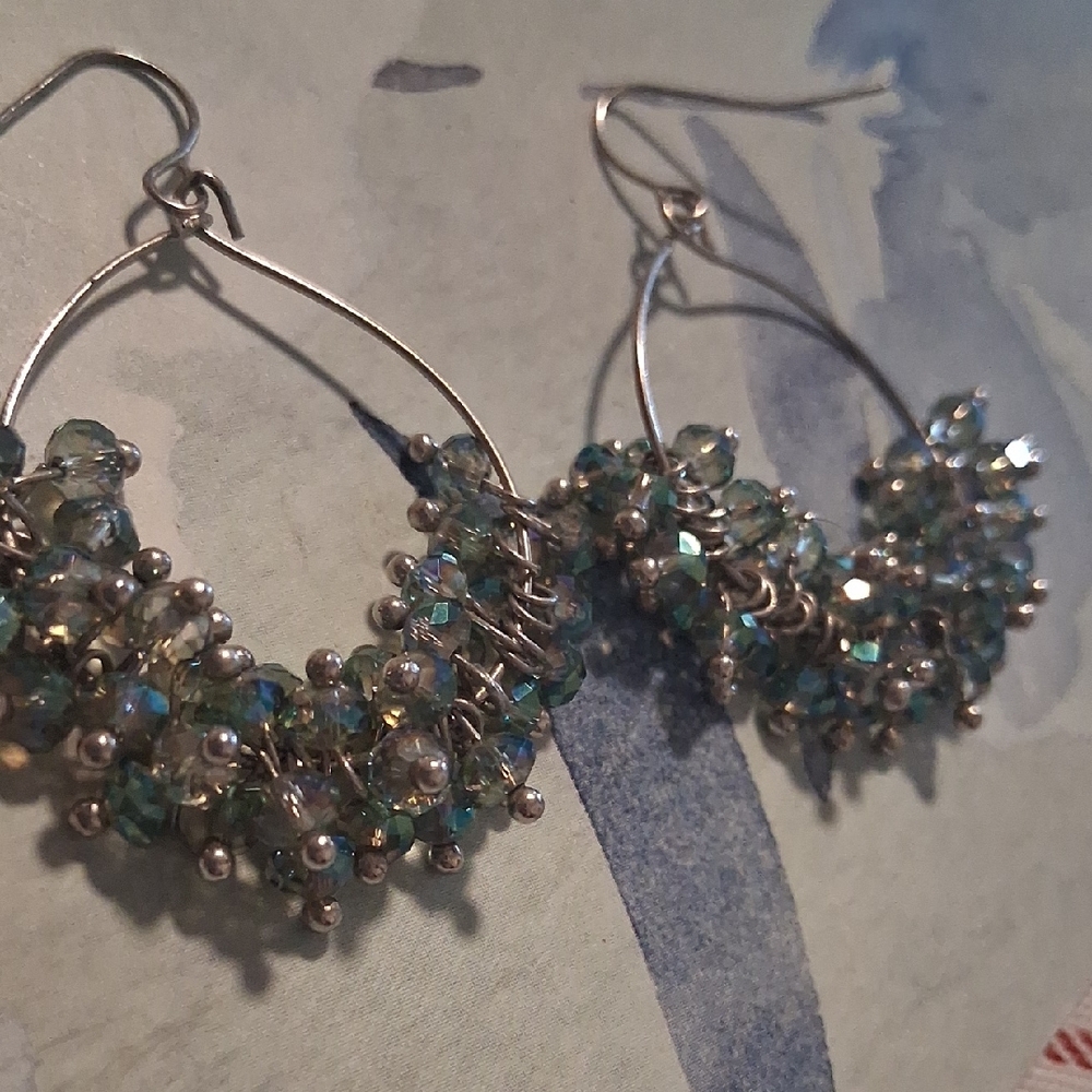 Lucky Brand Beaded Hoop Earrings.